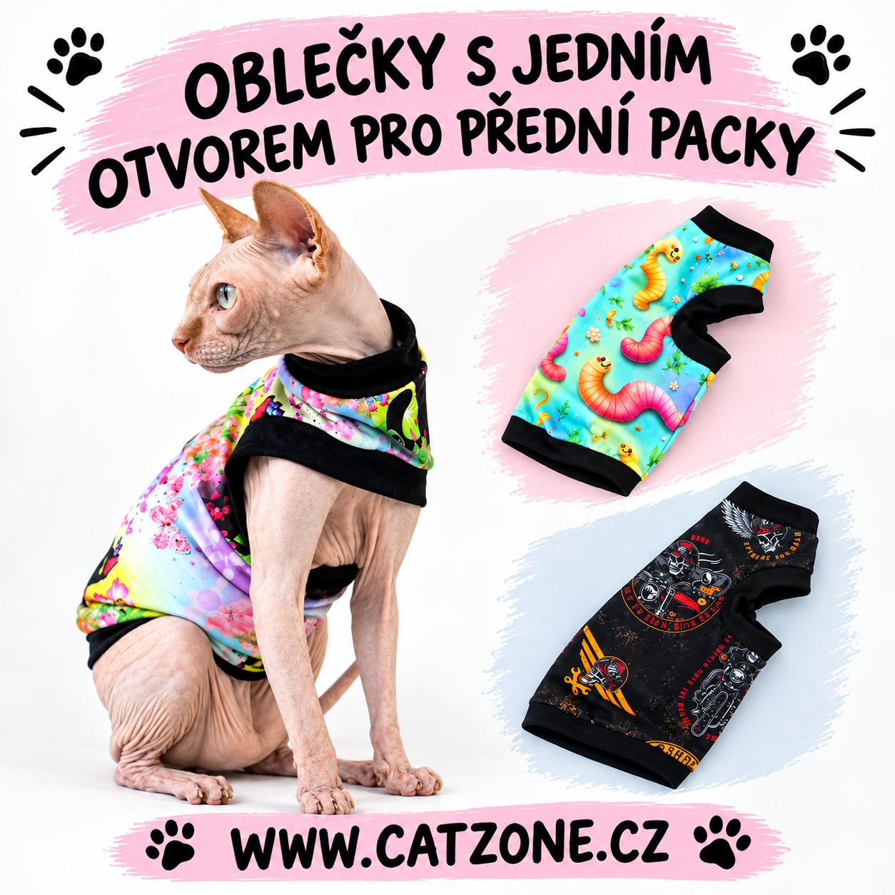 Trička s jedním otvorem pro přední packy