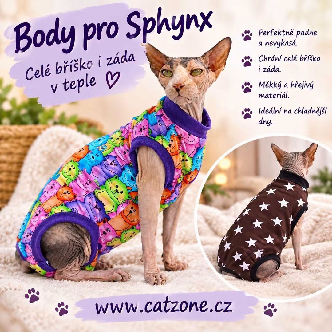 Body pro sphynx – obleček, který se nevyhrnuje