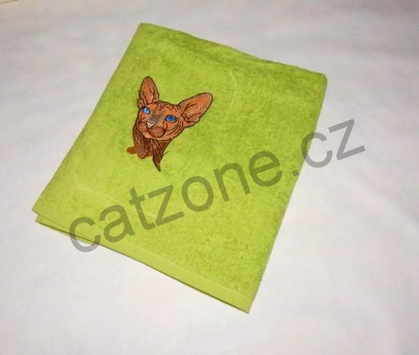 Osuška se sphynxem (JIŽ POUZE BÍLÁ BARVA)