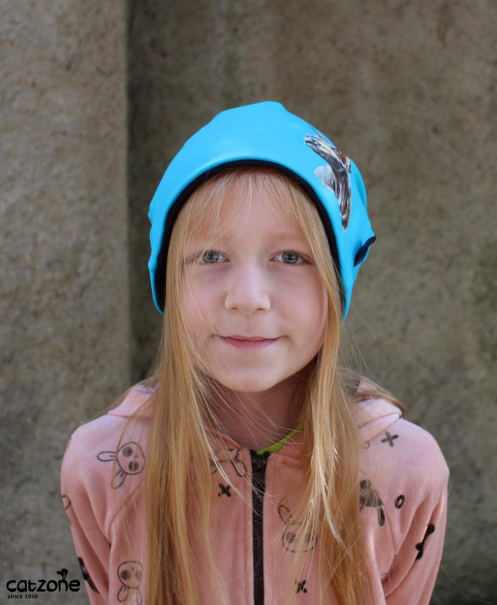 PinkRebel čepice se sphynx- potisk- barva na přání- podšívkovaná