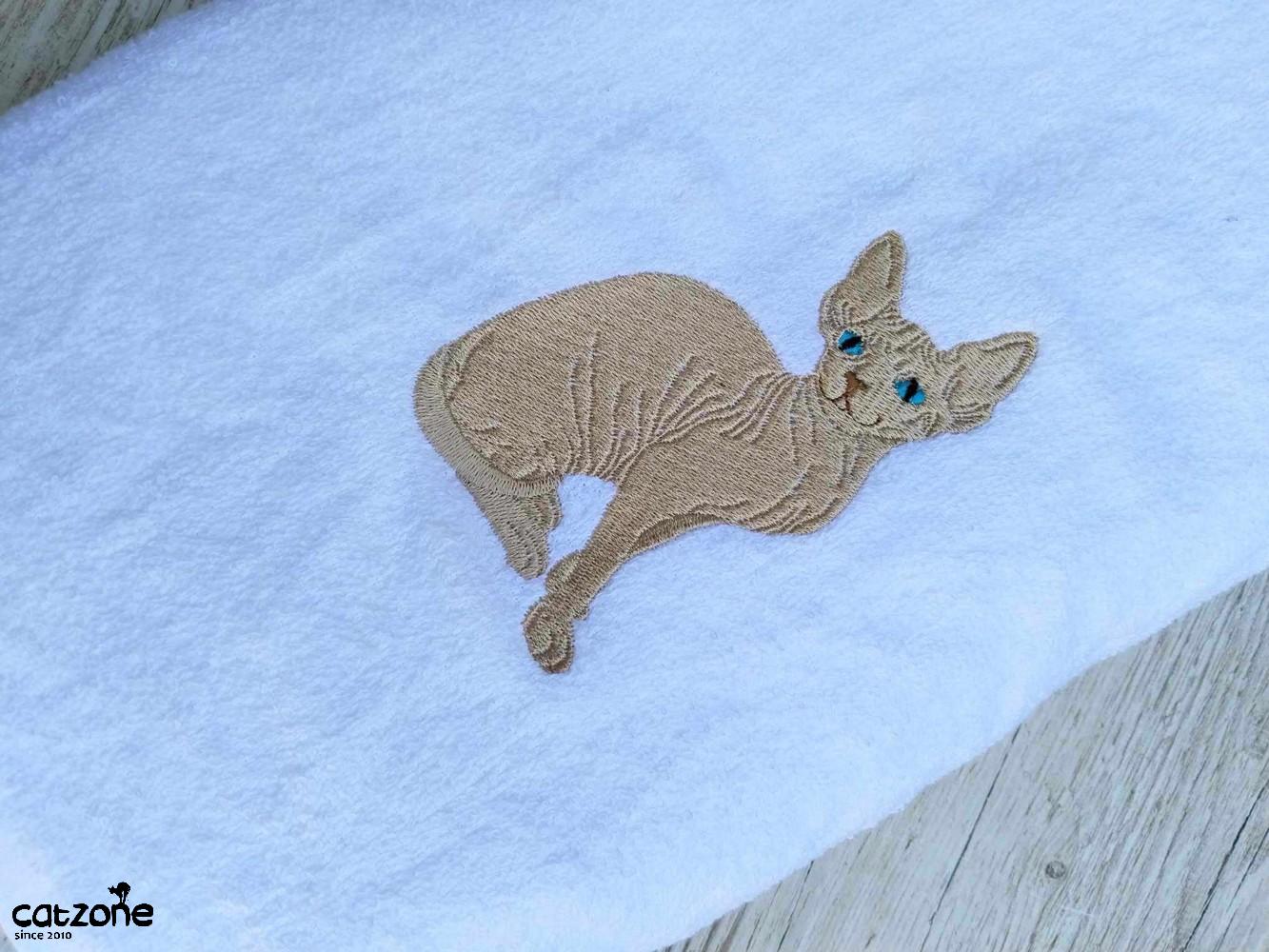 Osuška s výšivkou sphynx