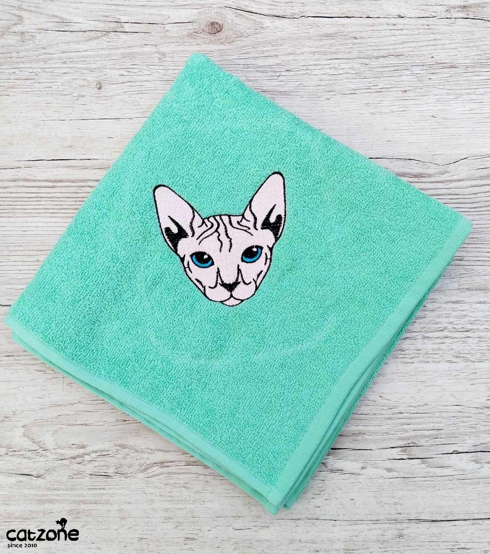 Ručník s výšivkou Sphynxe- mátová