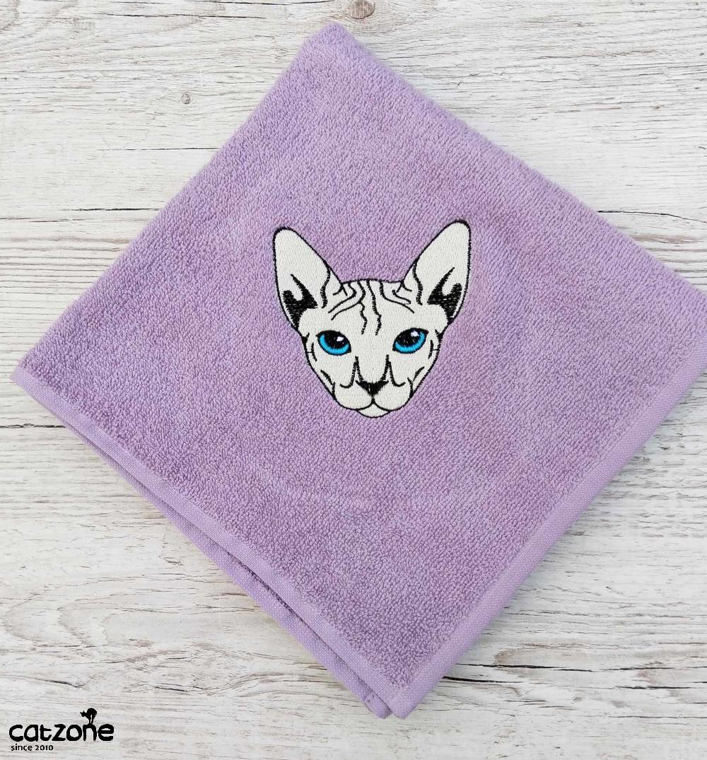 Ručník s výšivkou Sphynxe- šeřík