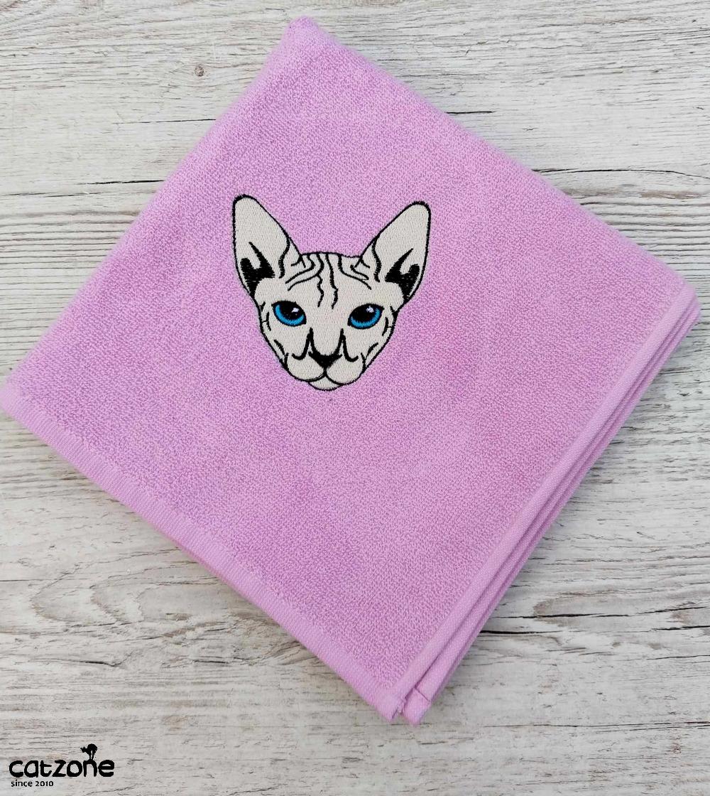 Ručník s výšivkou Sphynxe- růžová